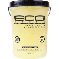ECOCO Eco Style Gel Black Castor Flaxseed Oil Conditions and Shines Hair 5lbs/2.36l