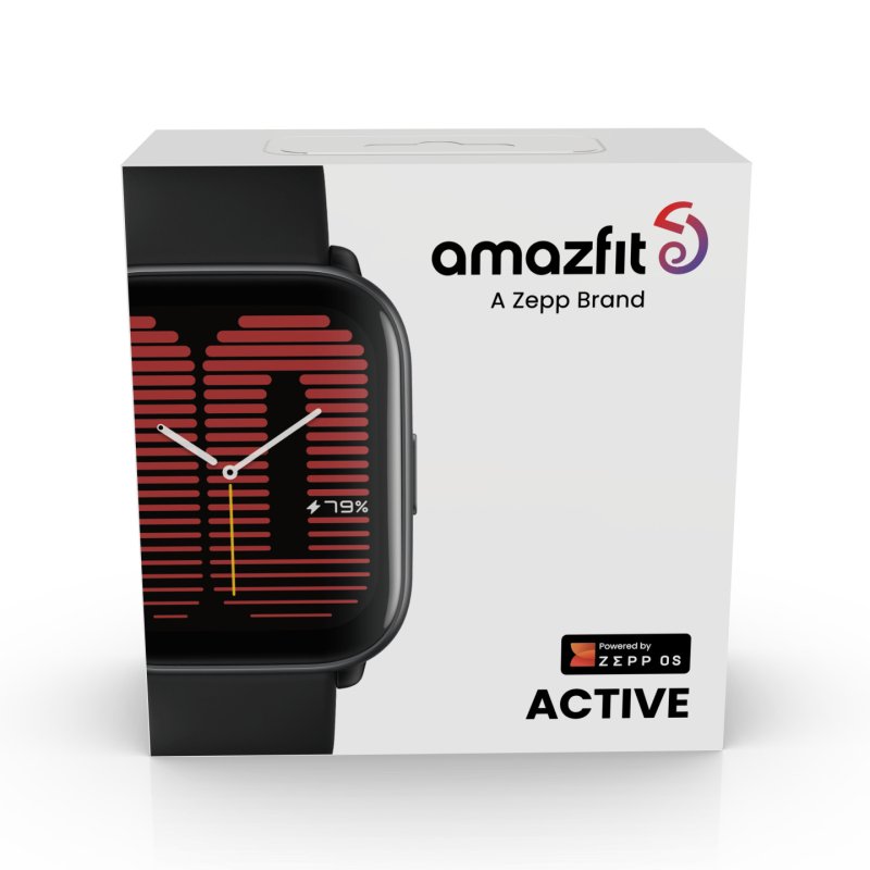 Amazfit Active 4.45 cm (1.75") AMOLED Digital 390 x 450 pixels Touchscreen Black GPS (satellite)