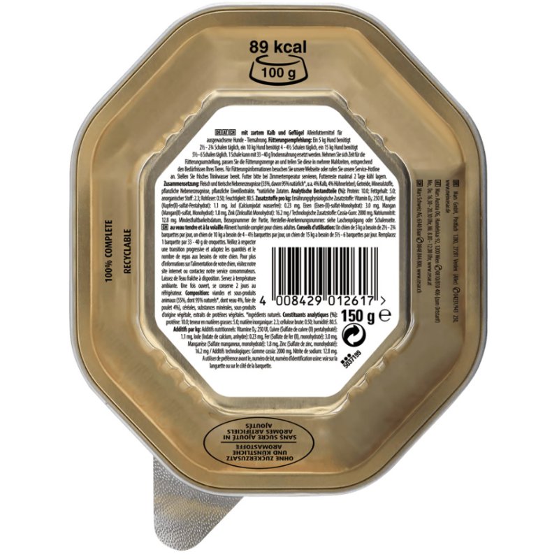 CESAR 4008429012617 pâtée pour chien Volaille, Veau Adulte 150 g