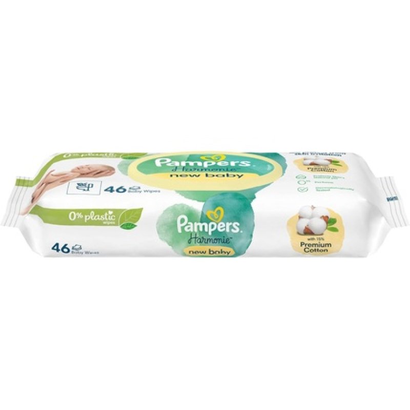Pampers Lingette humide Harmonie New Baby, 1 x 46 pièces