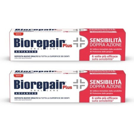 Biorepair Plus Advanced Sensitivity Double Action Toothpaste 75ml 2.5fl.oz - Pack of 2