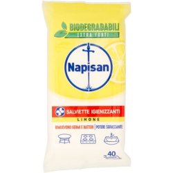 Napisan Lemon Biodegradable Disinfectant Wipes, 40 Pack, 300g