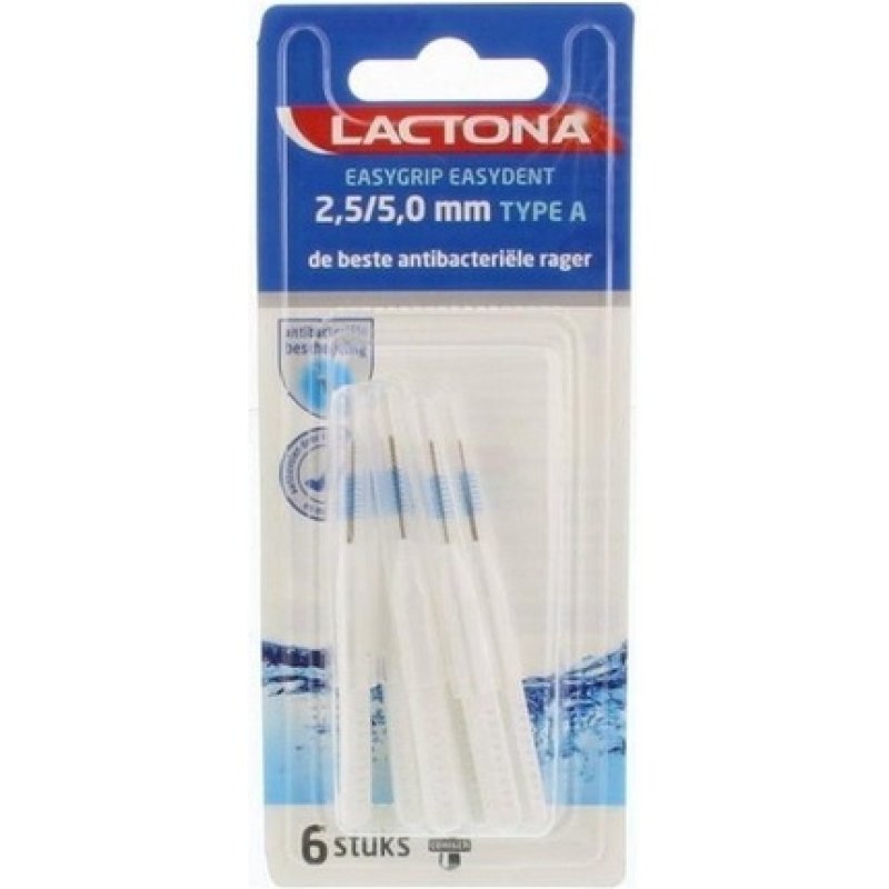 Lactona Brushes Easygrip Type A 2.5-5 Mm - Toothbrush - 6 Pieces
