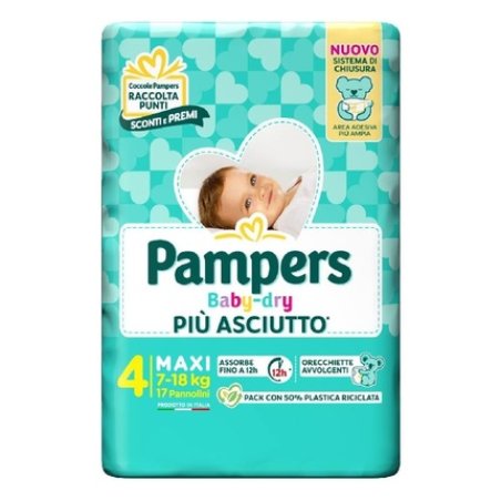 Pampers Baby-Dry Diapers Size 4, 7-18 KG - 17 Count,