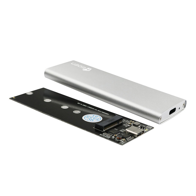 Boitier externe pour SSD M.2 Heden compatible USB 3.1 Type C (Argent)