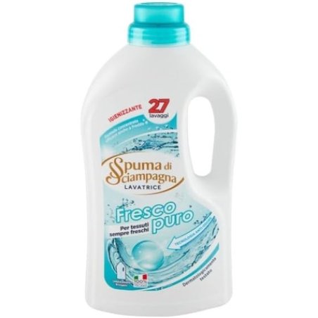 Spuma di Sciampagna Detersivo Lavatrice Fresco Puro Liquid Detergent Disinfectant 27 Washes 1215ml