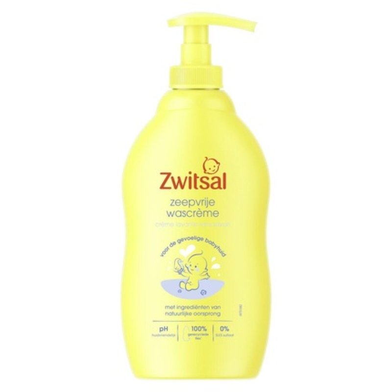 Zwitsal Baby Wash Cream Soap-Free With Pump