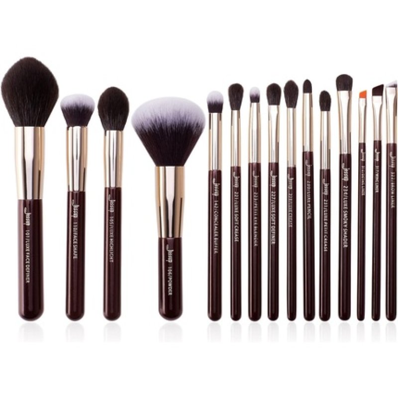 Jessup Brand 15Pcs Professional Makeup Brushes Set Foundation Powder Definer Shader Liner T282 Zinfandel
