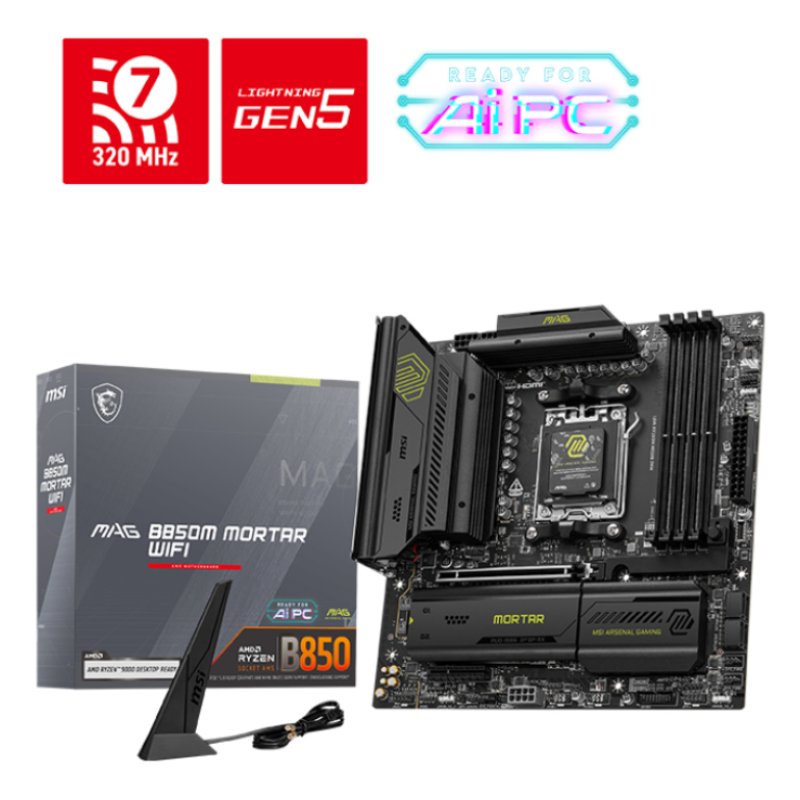 PLACA BASE MSI MAG B850M MORTAR PCI-E x16 Gen5, M.2 Gen5