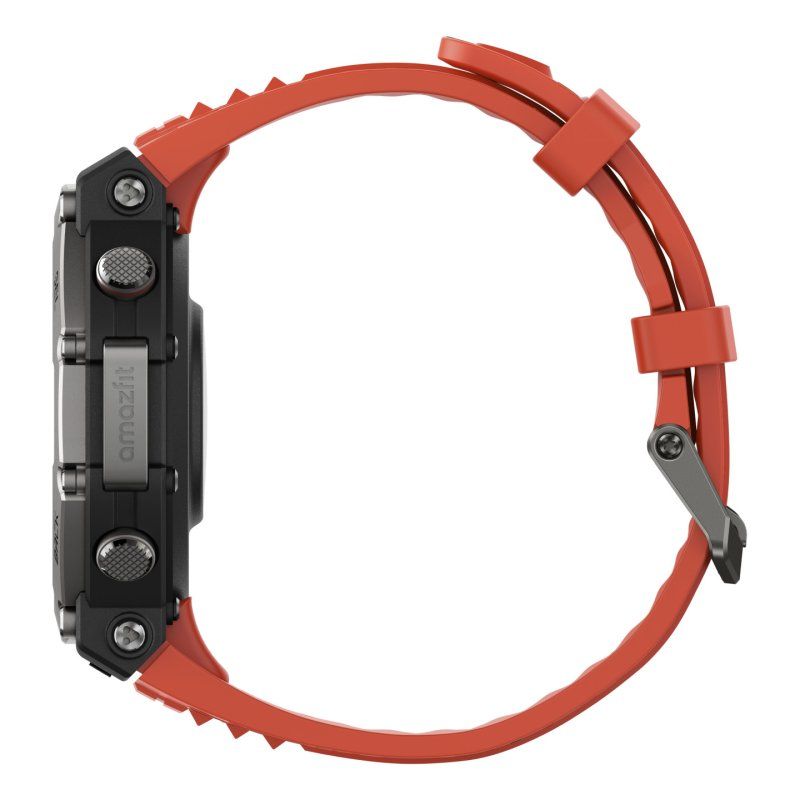 Amazfit T-Rex 3 Lava 3,81 cm (1.5") AMOLED Numérique 480 x 480 pixels Écran tactile Noir, Acier inoxydable GPS