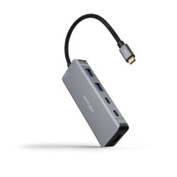 Nanocable USB-C 6-in-1 Hub, USB-C 3.2 GEN1 5G Converter to 2 x USB-A 2 x USB-C HDMI USB-C PD 100W, Aluminum, 15