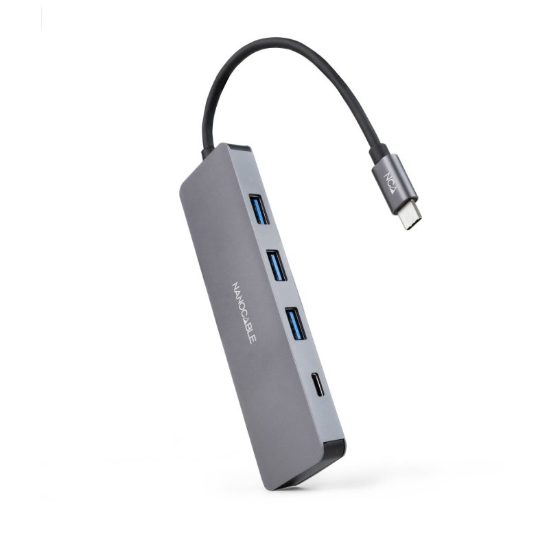 Hub USB-C 3.0 Nanocable - 3x USB-A et 1x USB-C (Gris)
