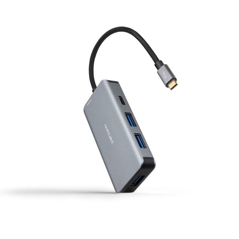 Nanocable 10.16.1005 hub & concentrateur USB 3.2 Gen 1 (3.1 Gen 1) Type-C 5000 Mbit/s Gris