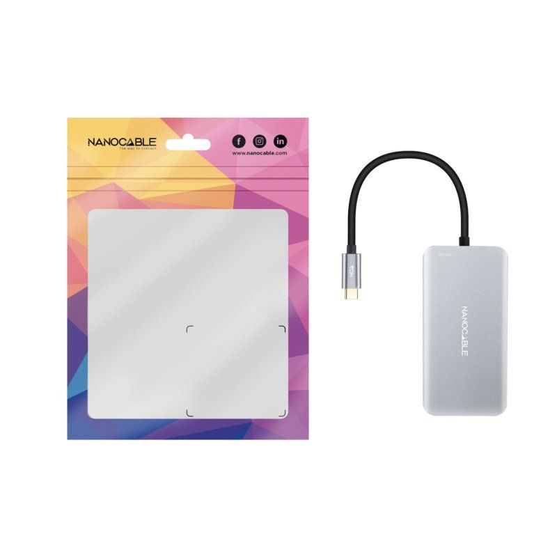Nanocable 10.16.1005 hub & concentrateur USB 3.2 Gen 1 (3.1 Gen 1) Type-C 5000 Mbit/s Gris