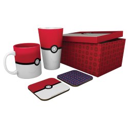 POKEMON - Gift Box - Chope, mug, 2 dessous de verre - Poké Ball
