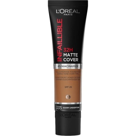 L'Oréal Paris Infaillible 32H Matte Cover Makeup with Matte Finish Full Coverage on Skin 30ml 335 Warm Undertone
