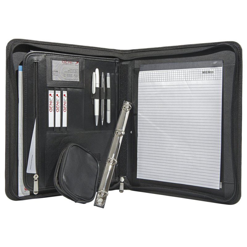 Genie 12444 personal organizer Leather, Nylon Black