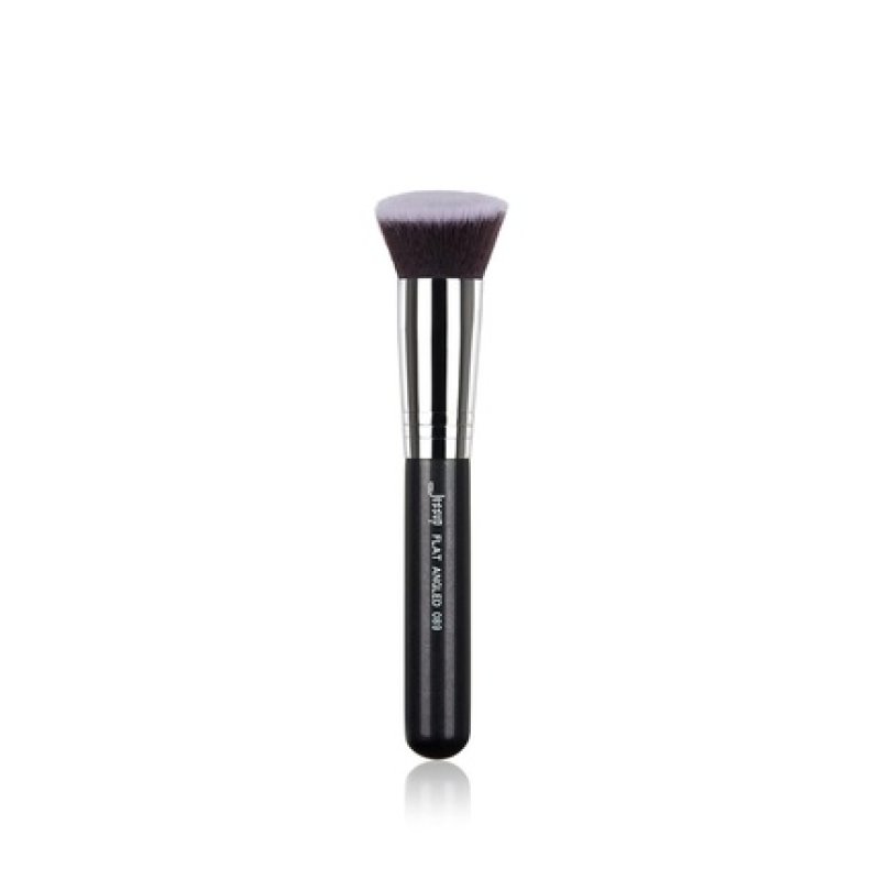 Jessup Blush Makeup Brush Beauty Cosmetic Tool Flat Angled Liquid Synthetic Hair 1 Piece Black/Silver B089-089