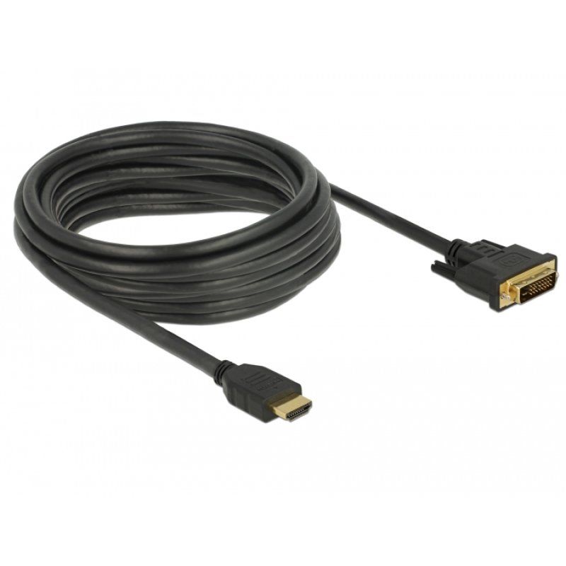 DeLOCK 85656 câble vidéo et adaptateur 5 m HDMI Type A (Standard) DVI Noir