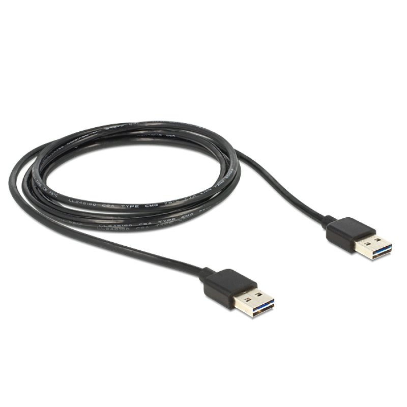 DELOCK Kabel EASY-USB 2.0 Typ-A Stecker EASY-USB 2.0 Typ-A Stecker 2m schwarz