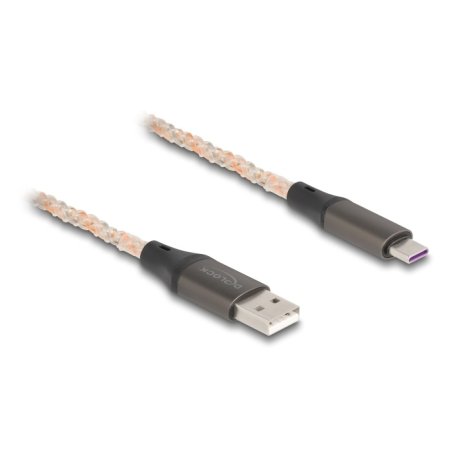 DeLOCK USB 2.0 Cable Type-A to USB Type-C with RGB illumination 1 m