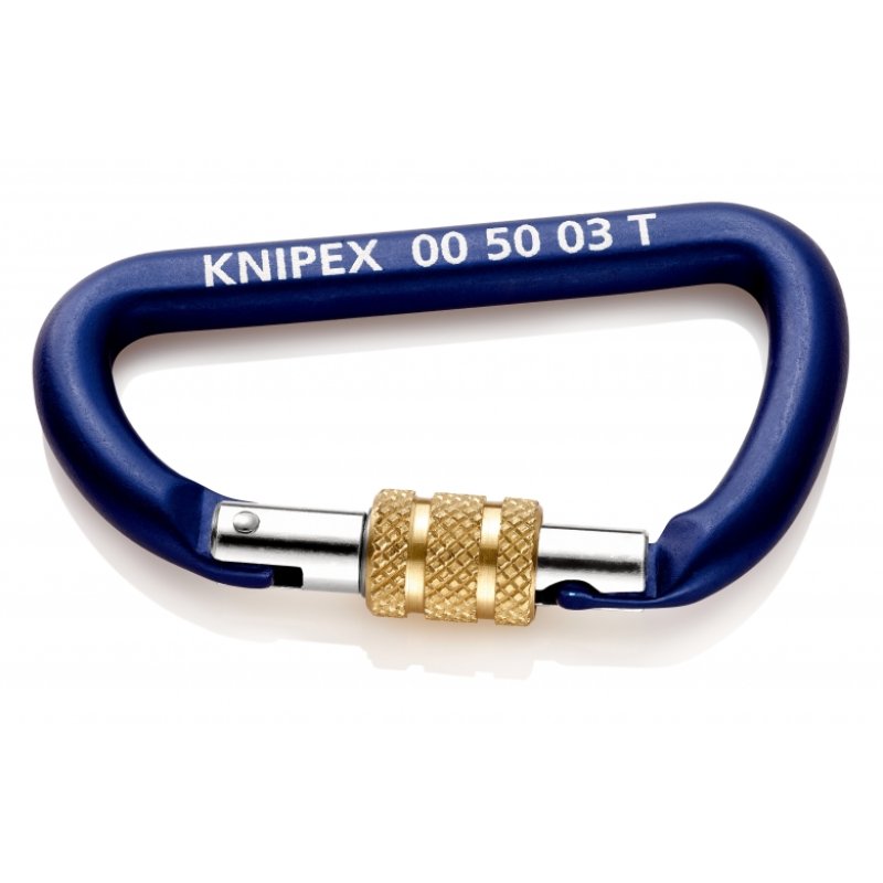 Knipex 00 50 03 T BK mousqueton d'escalade Mousqueton à verrou En forme de D Aluminium Bleu 2 pièce(s)