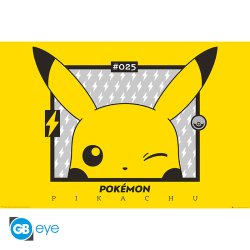 Pikachu Wink Poster - Yellow - 91.5x61 cm
