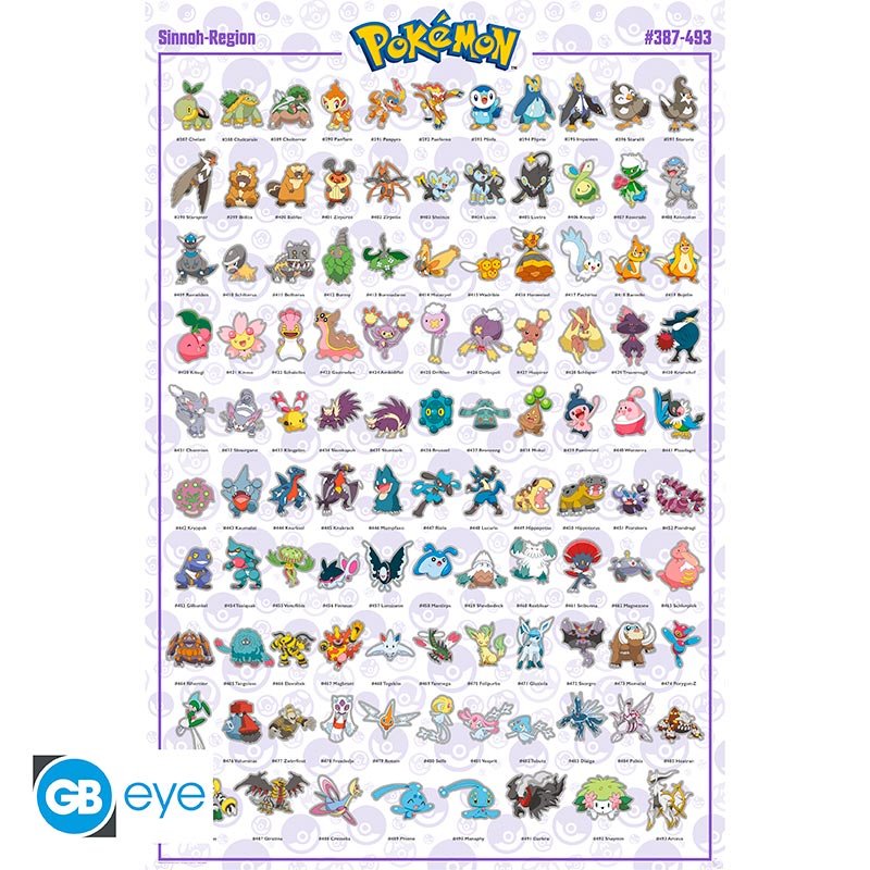 Sinnoh Pokemon Poster - 91.5 x 61 cm