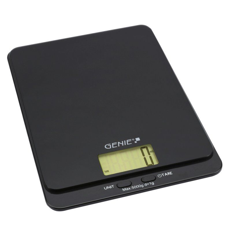 Genie DLS 5 Black Countertop Rectangle Electronic kitchen scale