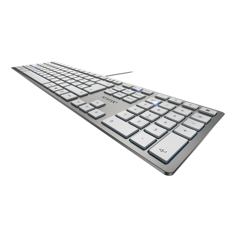 CHERRY KC 6000 Slim keyboard USB AZERTY French Silver, White