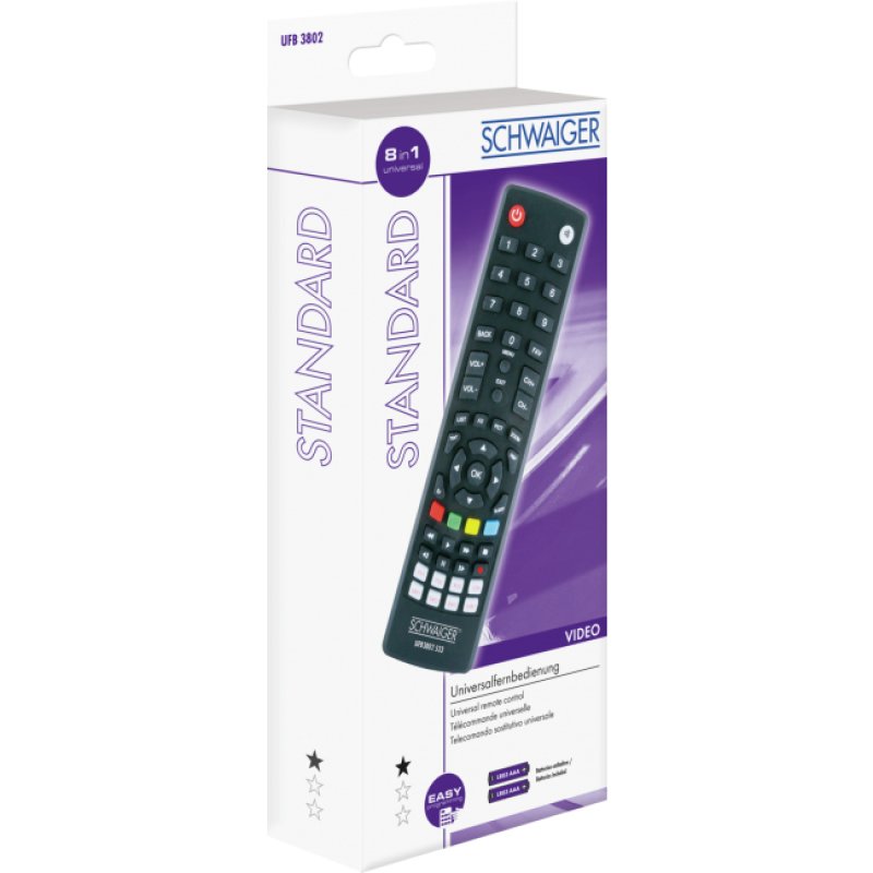Schwaiger UFB3802533 télécommande DTV, TV Appuyez sur les boutons