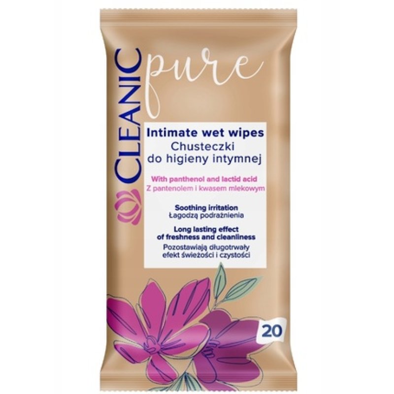 Cleanic Pure Intimate Hygiene Wipes 20 Pieces
