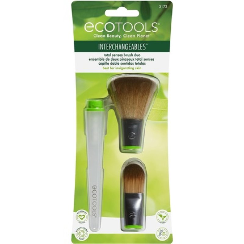 EcoTools Total Senses Foundation Brush Duo Interchangeables Makeup Brush with Aromatherapy