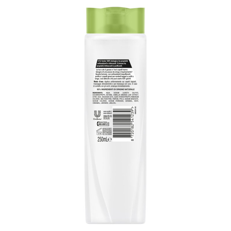 Sunsilk Tè Verde E Limone 250 ml Shampoing Non-professionnel Femmes