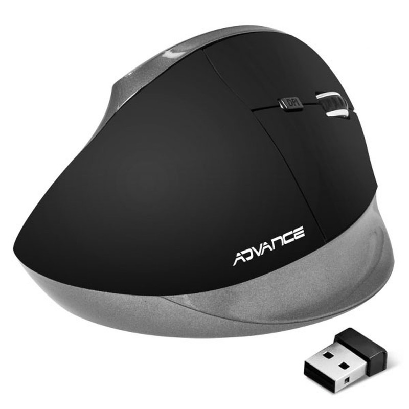Souris sans fil ergonomique Advance compatible Vertical Plus (Noir)