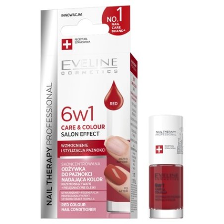 Eveline Nail Therapy 6 In 1 Care & Colour Concentrated Nail Treatment Red 5ml