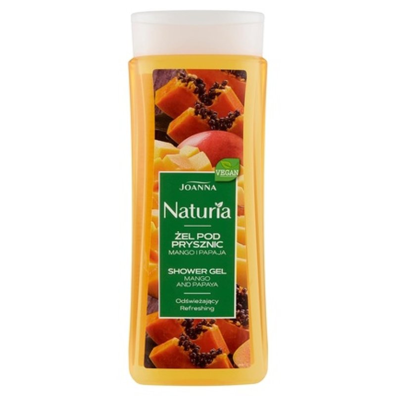 JOANNA Naturia Mango and Papaya Extract Shower Gel - Thoroughly Cleansed and Refreshed Skin - Women's Care Shower Gel -