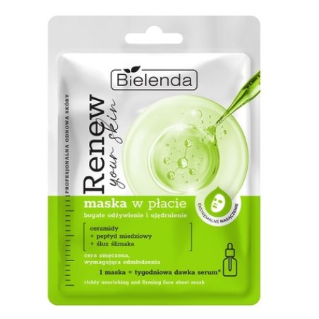 Bielenda Renew Your Skin Nourishing Sheet Mask With Ceramides And Snail Mucus
