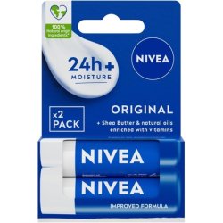 Nivea Original Care Lip Balm Duo Pack 2x 4.8g - Deeply Hydrating Moisturiser
