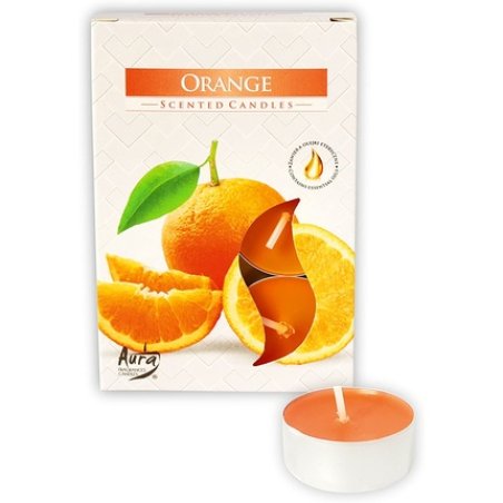Bispol Six Aromatic Tea Lights With Orange Scent | High Quality Scented Candles