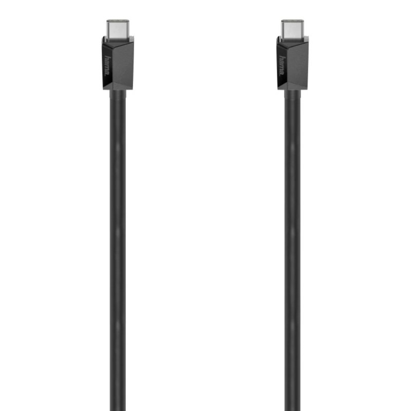 Hama 10Gbps USB-C to USB-C Charging Cable, E-Marker, USB 3.2 Gen2, 5A, 100W, 2 Metre, Black