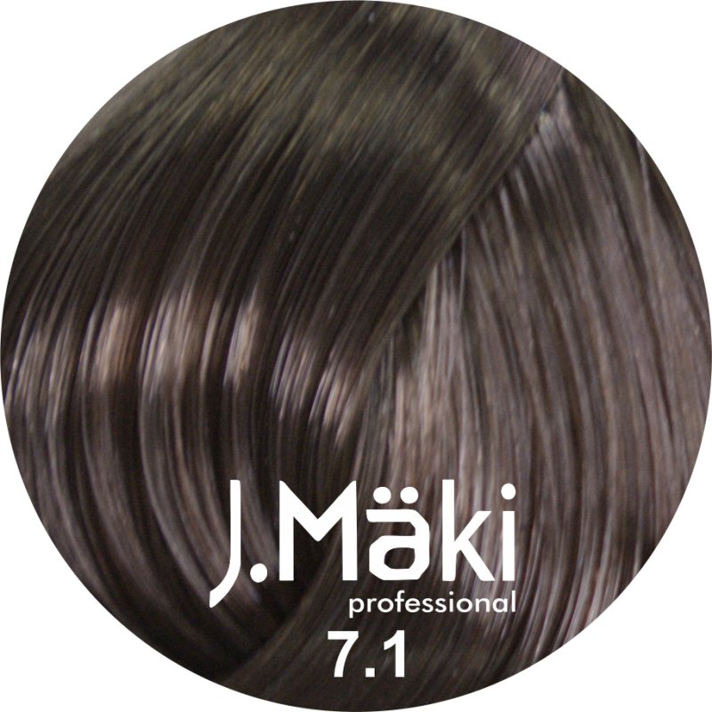 J.Maki Professional, Vopsea permanenta 7.1/Blond mediu cenusiu, 60ml