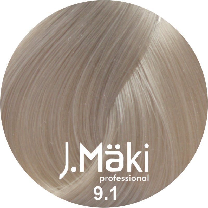 J.Maki Professional, Vopsea permanenta 9.1/Blond foarte deschis cenusiu, 60ml