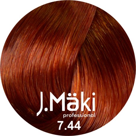 J.Maki Professional, Vopsea permanenta 7.44/Blond cupru intens mediu, 60ml