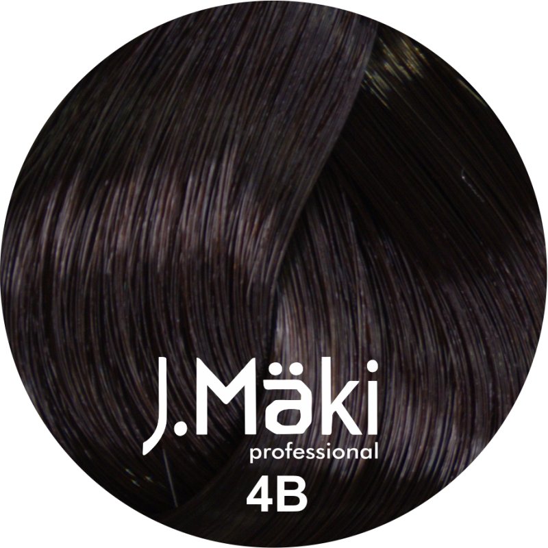 J.Maki Professional, Vopsea permanenta 4B/Saten ciocolatiu mediu, 60ml