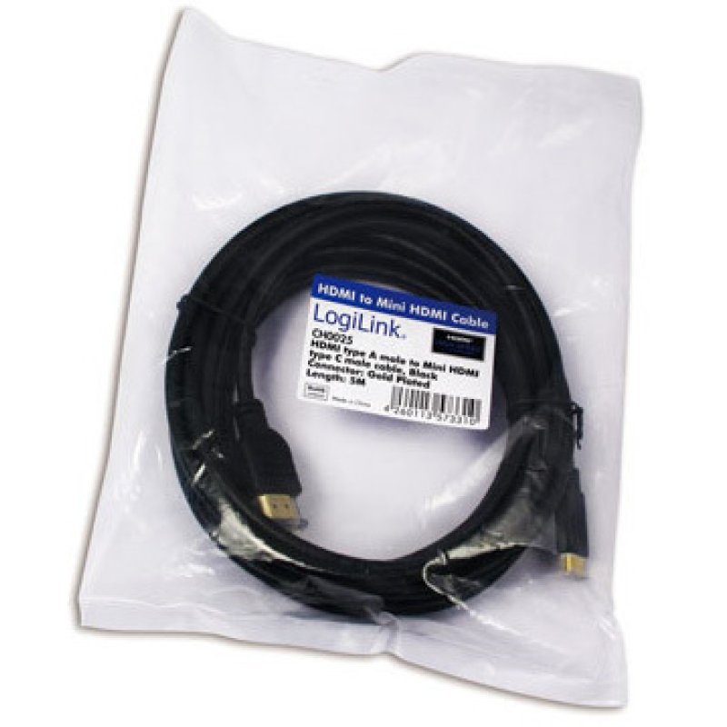LogiLink CH0021 HDMI cable 1 m HDMI Type A (Standard) HDMI Type C (Mini) Black
