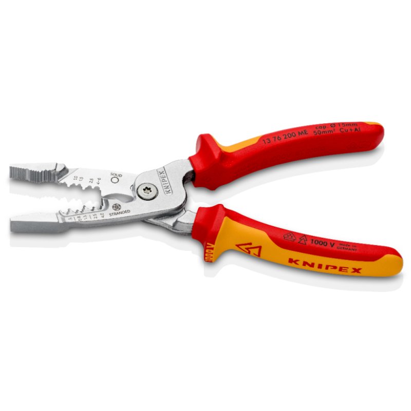 Knipex 13 76 200 ME cable stripper Red, Stainless steel, Yellow