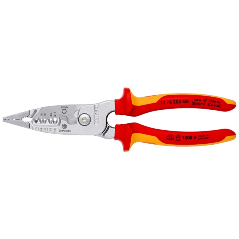 Knipex 13 76 200 ME cable stripper Red, Stainless steel, Yellow