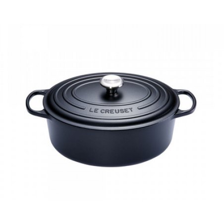 Le Creuset Signature Gusseisen Bräter oval 27cm mattschwarz