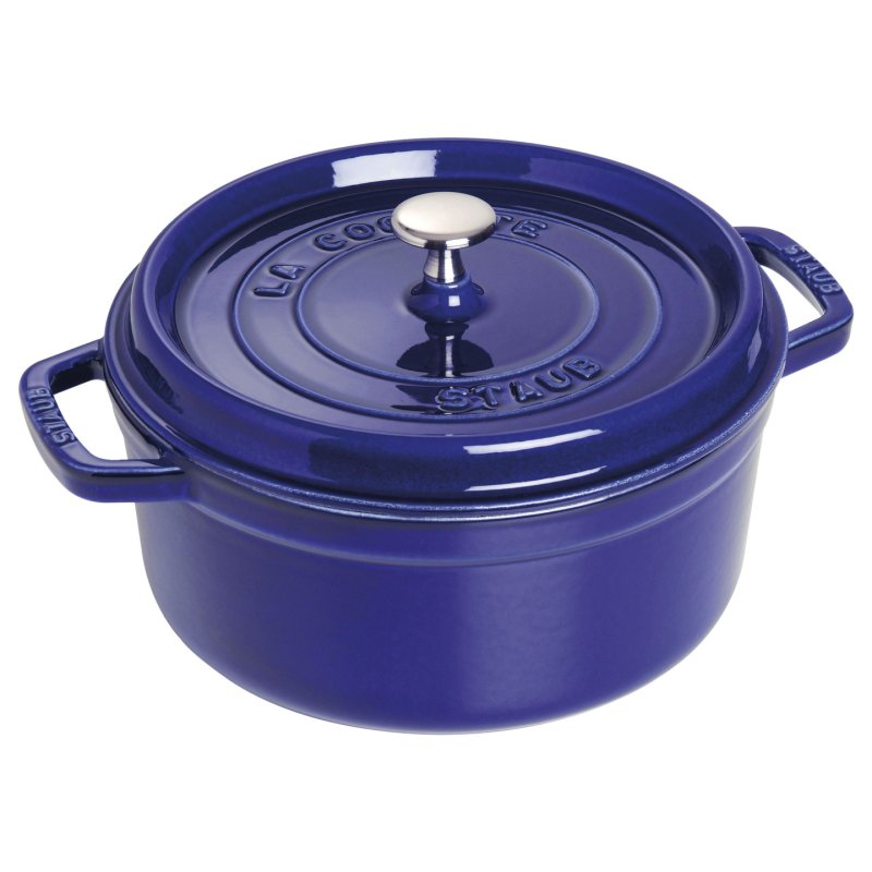 Staub La Cocotte 24cm rund dunkelblau. Gusseisen